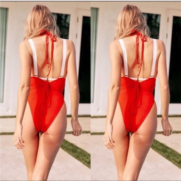 🍊 WE ARE HAH Haht Blood Orange SET Titsy Top + Get Waisted Bottom Sz M - Picture 4 of 5